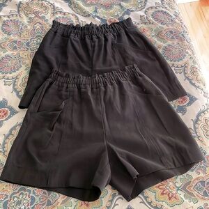 High waist dressy black shorts